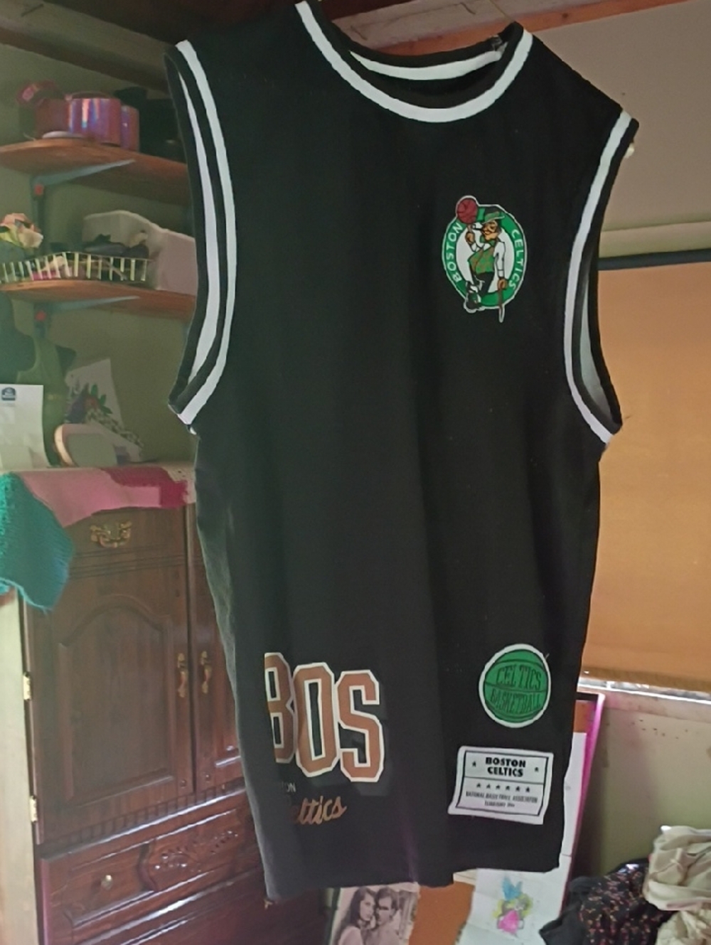 Boston Celtics Black Sleeveless Basketball Jersey Top